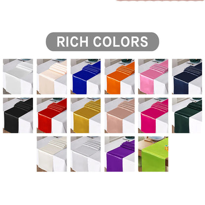 30x275cm Satin Table Runner – Elegant Wedding & Party Decor (12x108 inch)