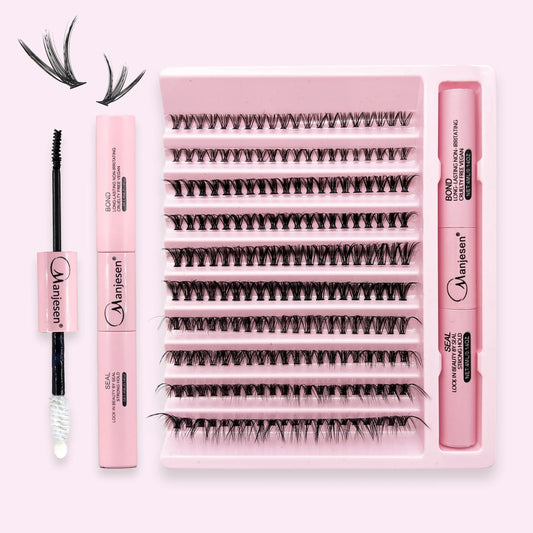 DIY Eyelash Extension Kit – 200 PCS Clusters with Bond & Seal Glue
