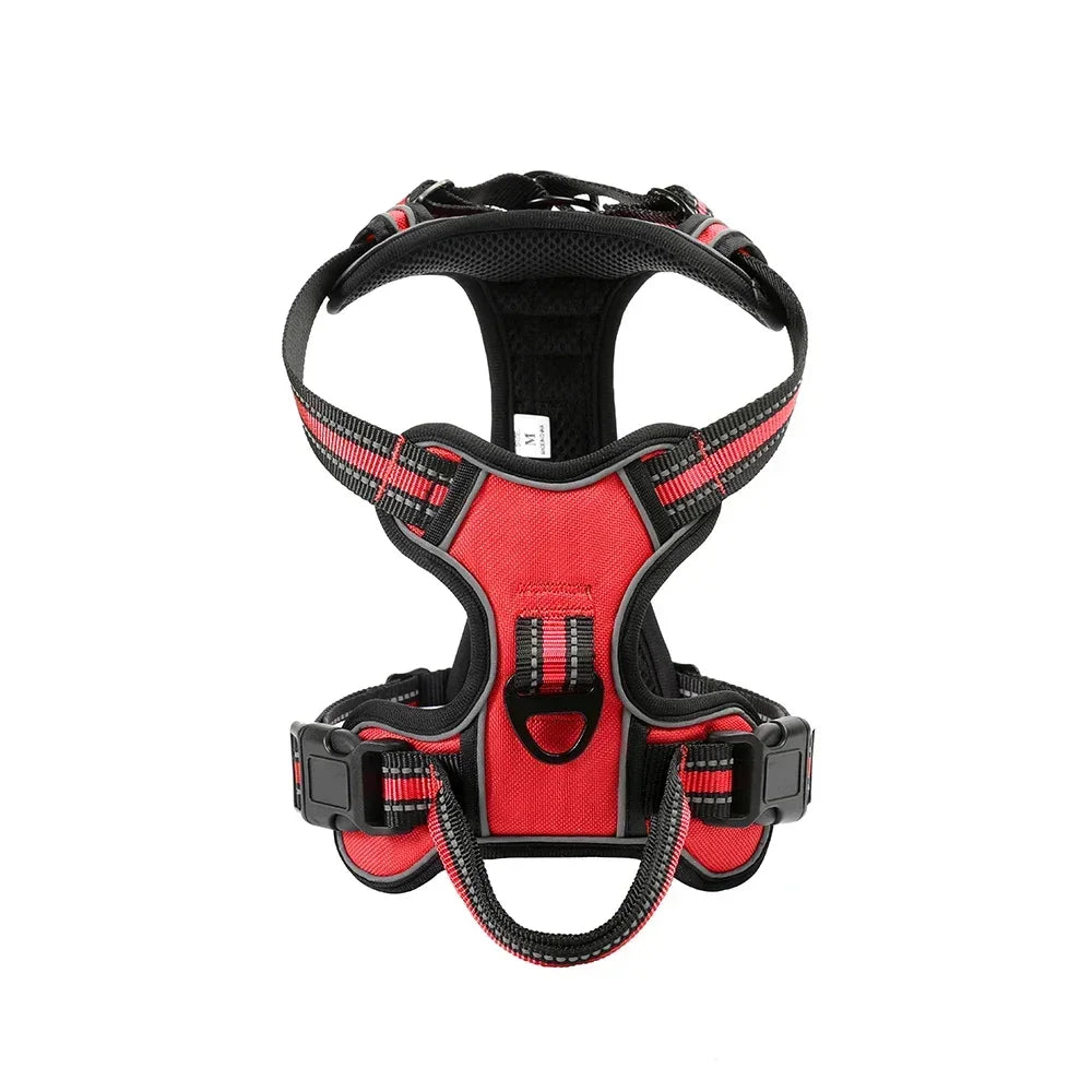 Adjustable Reflective Nylon Dog Harness Vest – Soft No-Pull Pet Harness for Small to Large Dogs