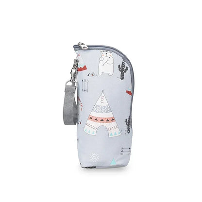 Baby Bottle Warmer Bag – Insulated, Aluminum Lined, Stroller Hanging Storage for Drinks