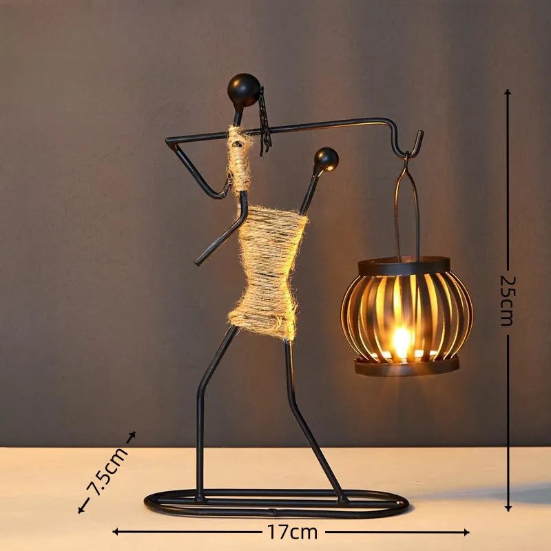 Nordic Metal Candlestick – Abstract Sculpture Candle Holder, Handmade Home Decor 2024