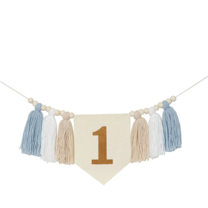 Boho 1st Birthday High Chair Banner – Baby Party & Nursery Decoration