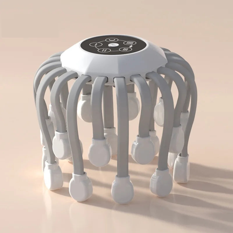 20-Head Scalp Massager with Red Light – Octopus Vibrator for Stress Relief