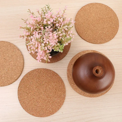 30/1PCS Natural Wooden Cork Coaster – Non-Slip Drink Mat for Tea, Coffee & Table Decor