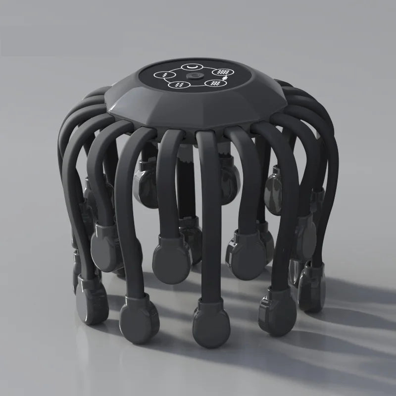 20-Head Scalp Massager with Red Light – Octopus Vibrator for Stress Relief