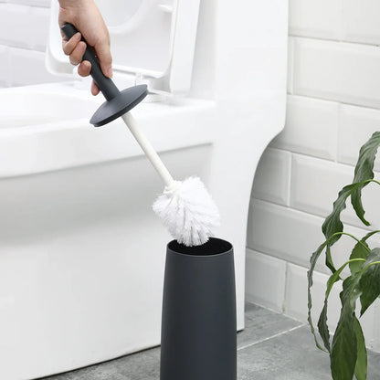 Plastic Toilet Brush with Long Handle & Standing Base – Bathroom Cleaning Tool