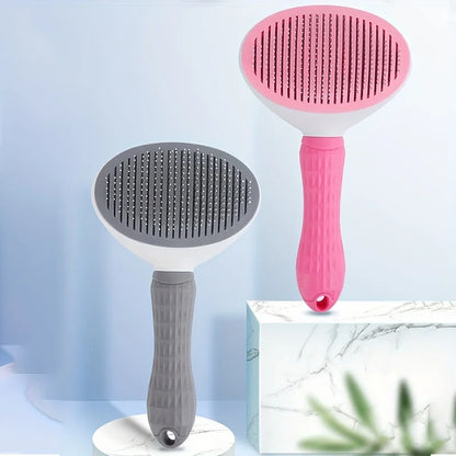 One-Click Pet Hair Removal Comb Slicker Brush for Dogs & Cats – Easy Grooming Tool with Automatic Cleaning