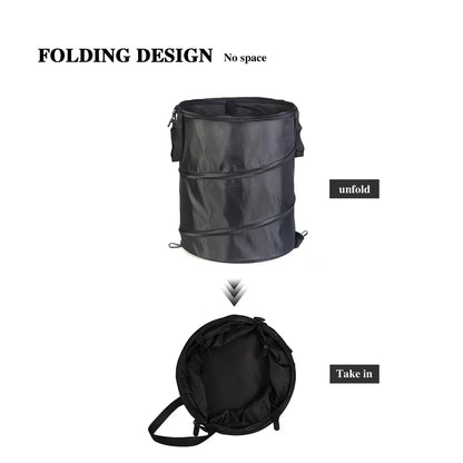 1pc Pop-Up Portable Trash Can – Folding Camping, Garden, Outdoor Garbage & Leaf Bag