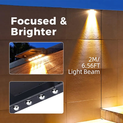 2-Pack Solar Fence Lights – Waterproof 4-LED Wall & Deck Lights for Outdoor Pathways