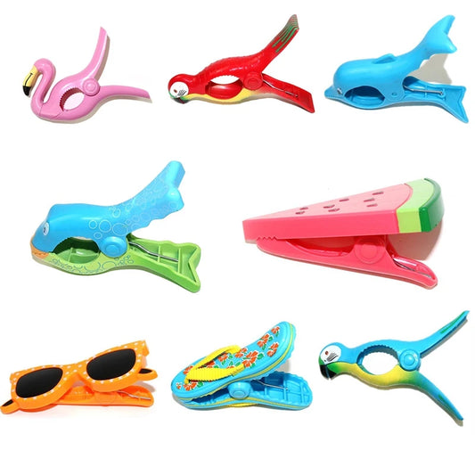 Cute Animal Beach Towel Clips  Decorative, Large Clips for Sunbeds & Drying Racks