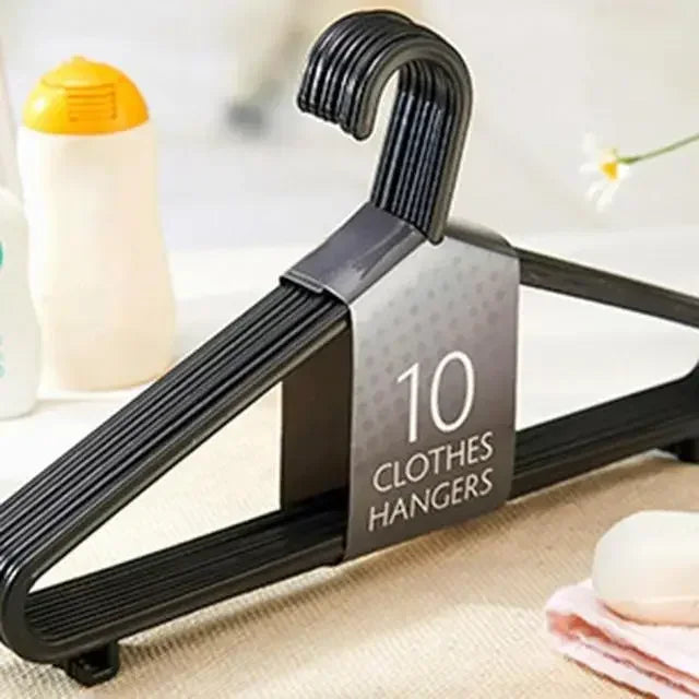 10pcs Non-Slip Plastic Clothes Hangers Space-Saving, Portable & Durable for Home Use