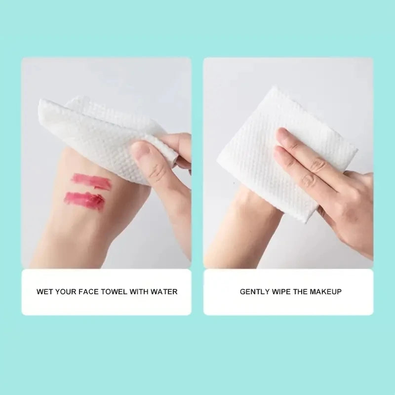 100 PCS Disposable Cotton Face Towels – Soft Makeup Remover Wipes