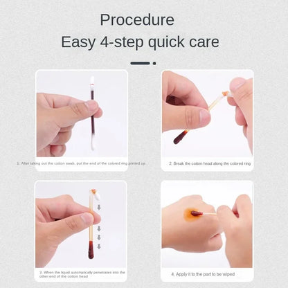 50/100pcs Disposable Iodine Cotton Swabs – First Aid & Wound Cleaning Sticks