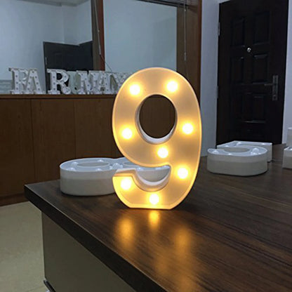 LED Light-Up Letter/Number Sign – Battery Operated Party & Wedding Decor (No Batteries)