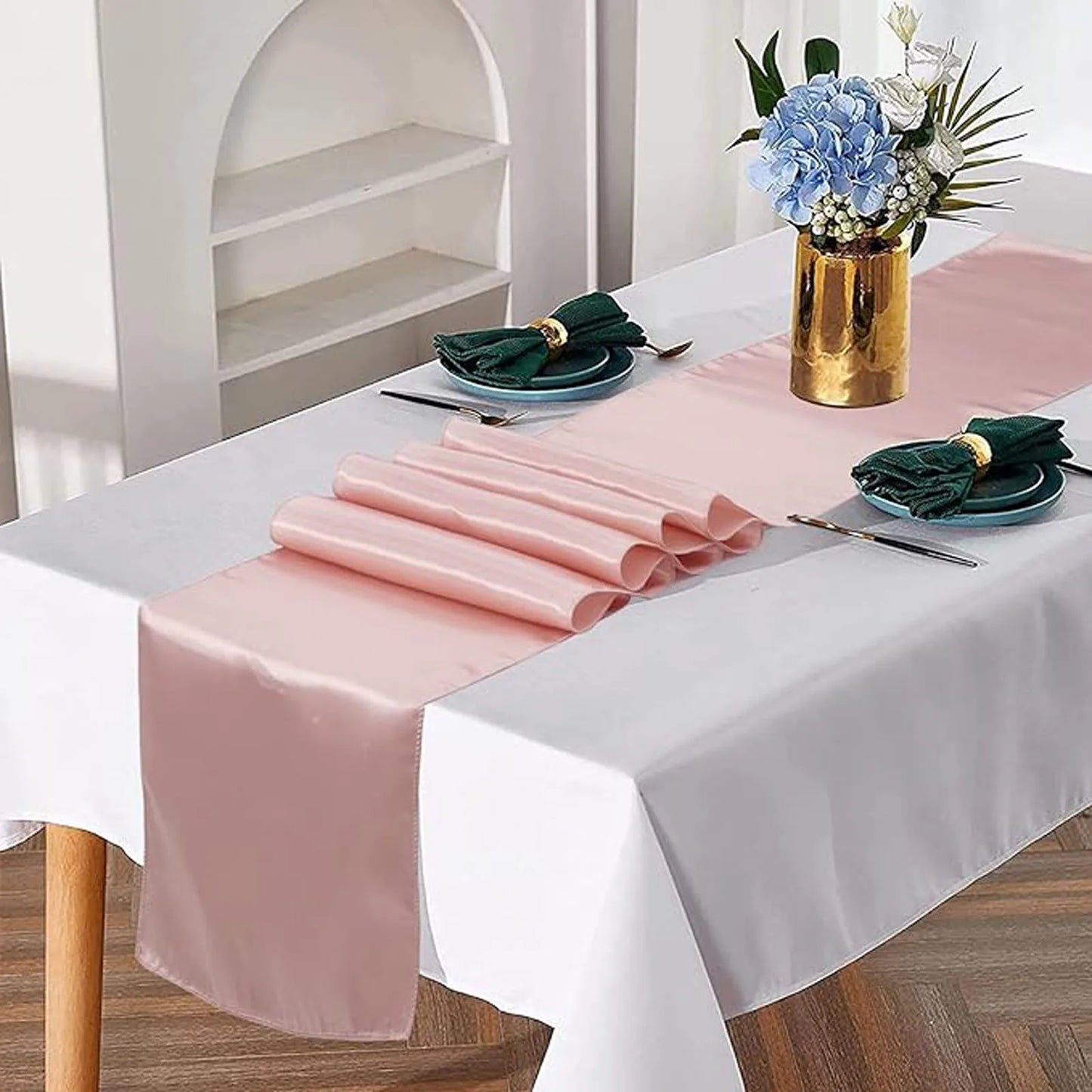 30x275cm Satin Table Runner – Elegant Wedding & Party Decor (12x108 inch)