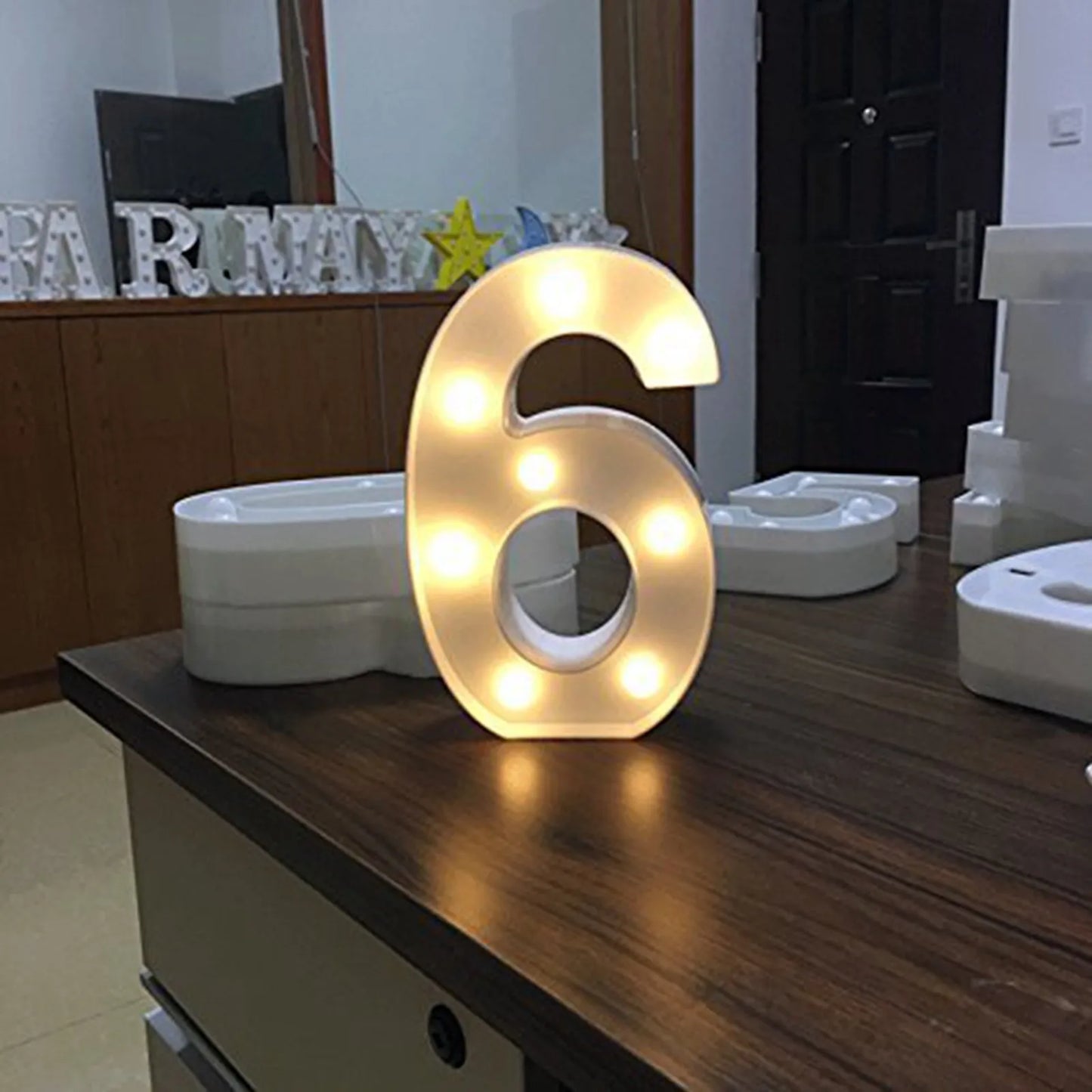 LED Light-Up Letter/Number Sign – Battery Operated Party & Wedding Decor (No Batteries)