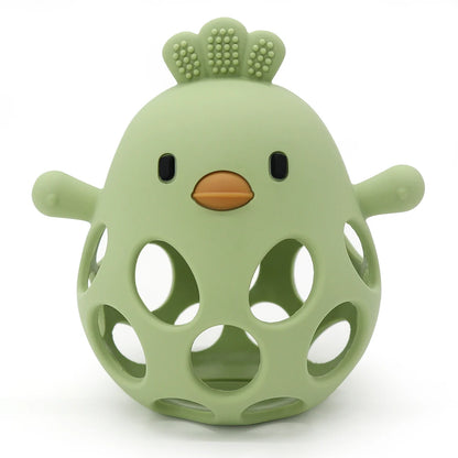Cartoon Chick Silicone Baby Teether – Soft Chew Toy for Teething Relief