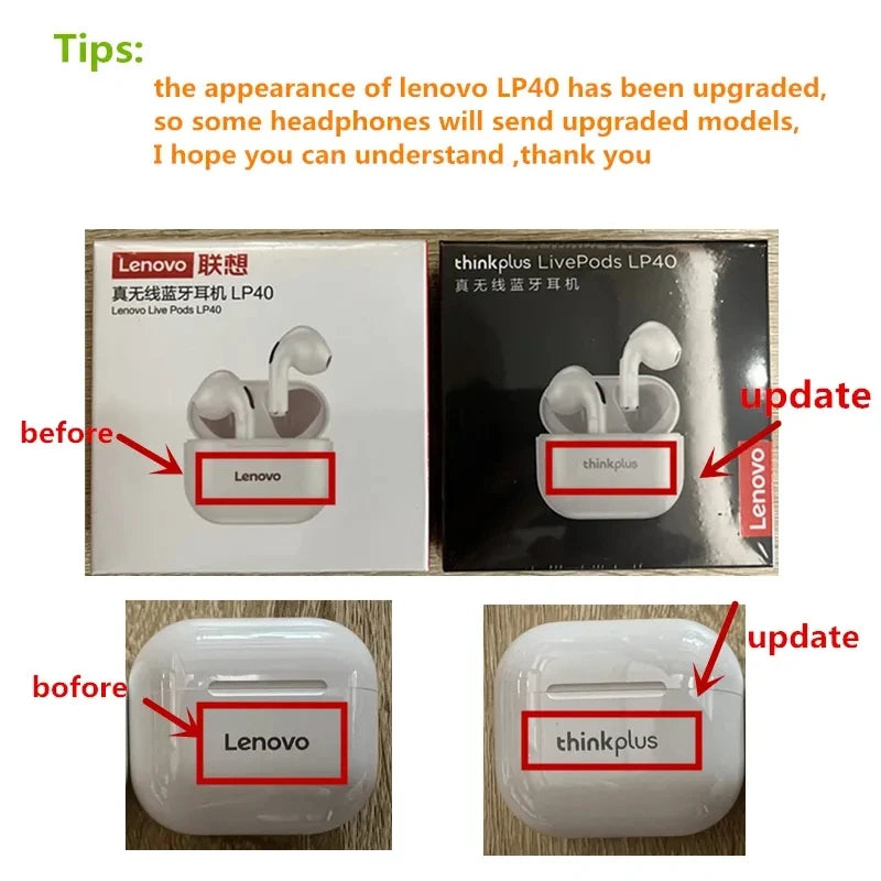 Lenovo LP40 Bluetooth 5.0 Earphones with Touch Control