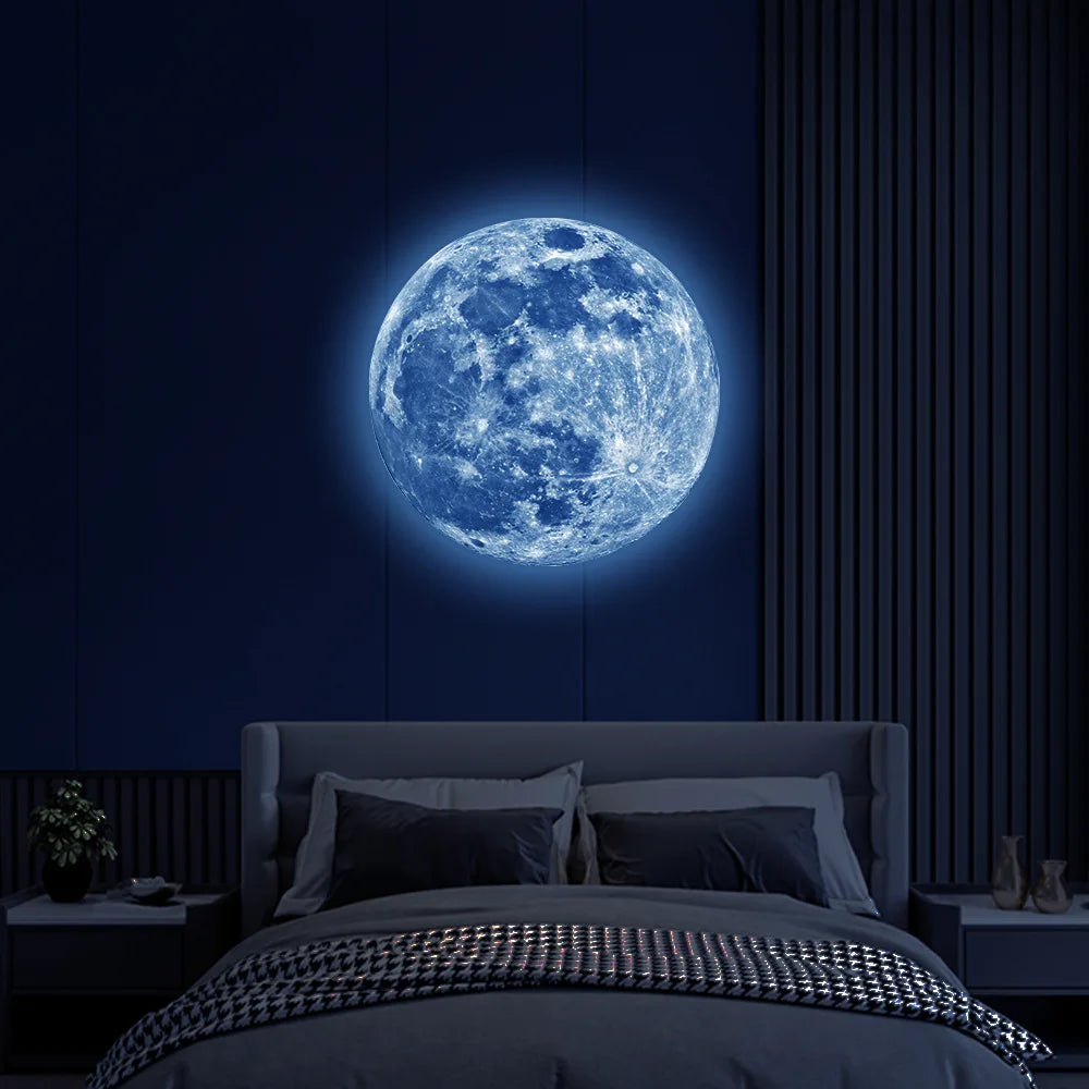 3D Luminous Moon Wall Sticker Glow