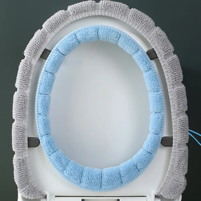 Winter Warm Toilet Seat Cover – Thick Soft Washable Cushion with Handle