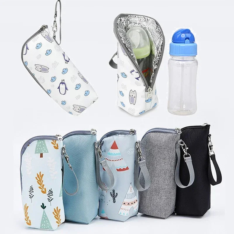 Baby Bottle Warmer Bag – Insulated, Aluminum Lined, Stroller Hanging Storage for Drinks