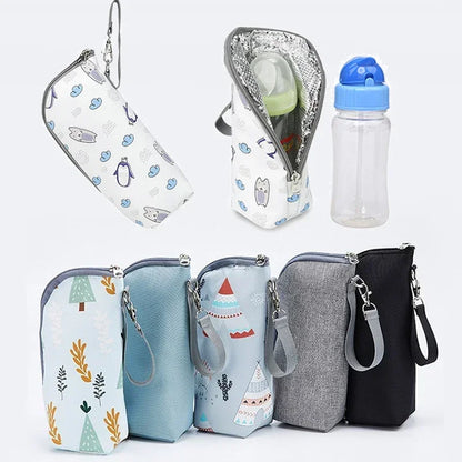 Baby Bottle Warmer Bag – Insulated, Aluminum Lined, Stroller Hanging Storage for Drinks