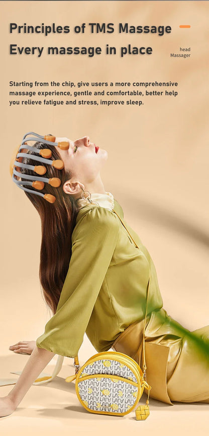 20-Head Scalp Massager with Red Light – Octopus Vibrator for Stress Relief