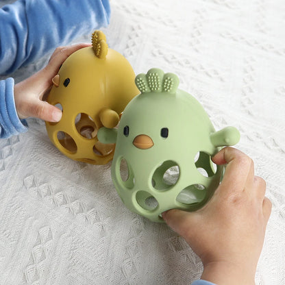 Cartoon Chick Silicone Baby Teether – Soft Chew Toy for Teething Relief
