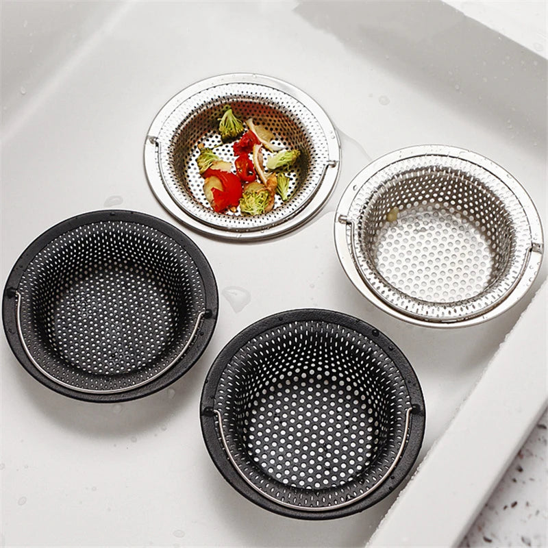 Stainless Steel Sink & Bathtub Hair Catcher Durable Mesh Strainer with Handle