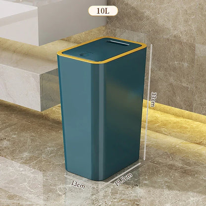 10L Odor-Proof Trash Can – One-Touch Modern Design, Durable Plastic, Leakproof Bin for Kitchen & Bathroom