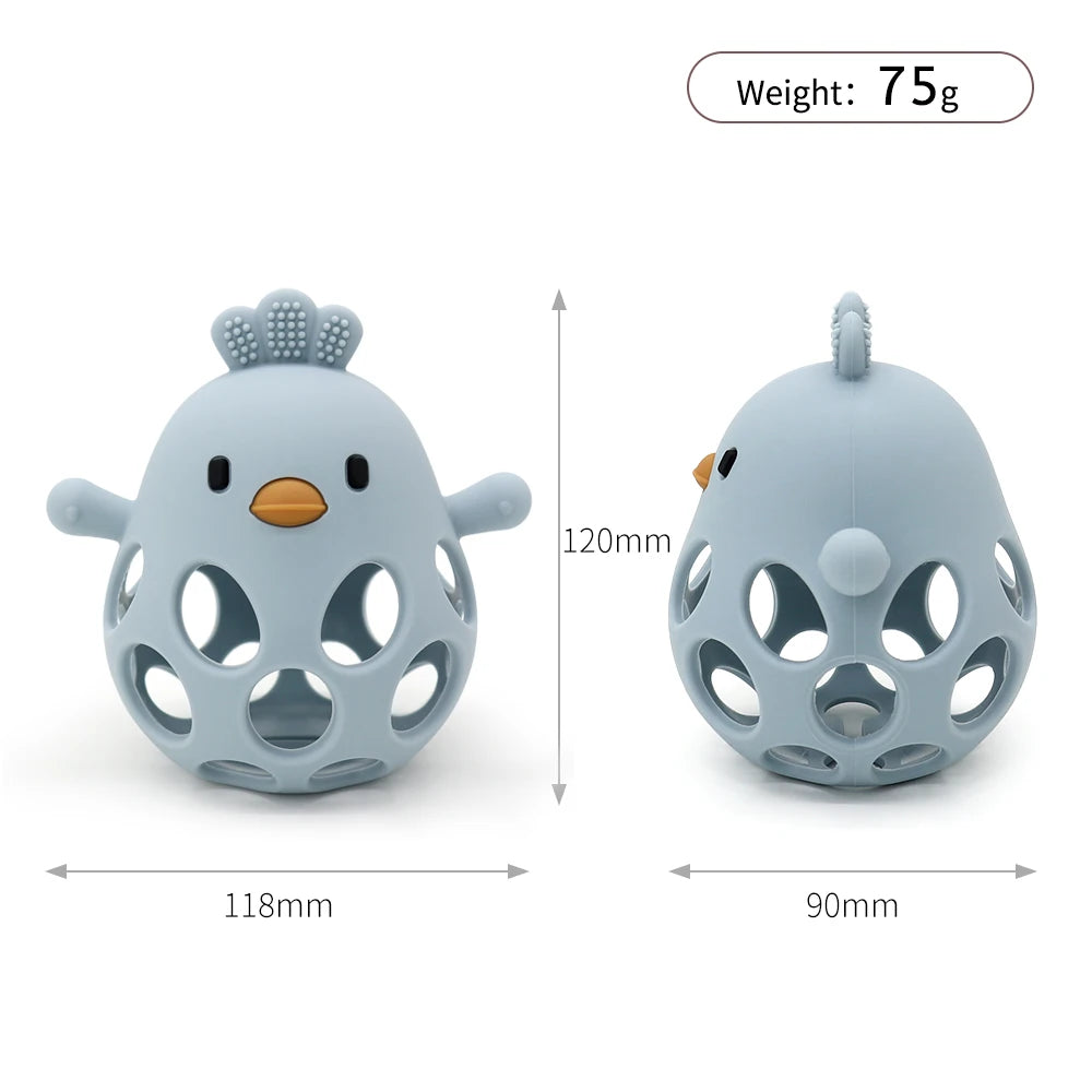 Cartoon Chick Silicone Baby Teether – Soft Chew Toy for Teething Relief