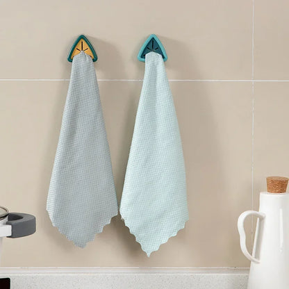 Non-Perforated Towel Storage Rack with Hooks