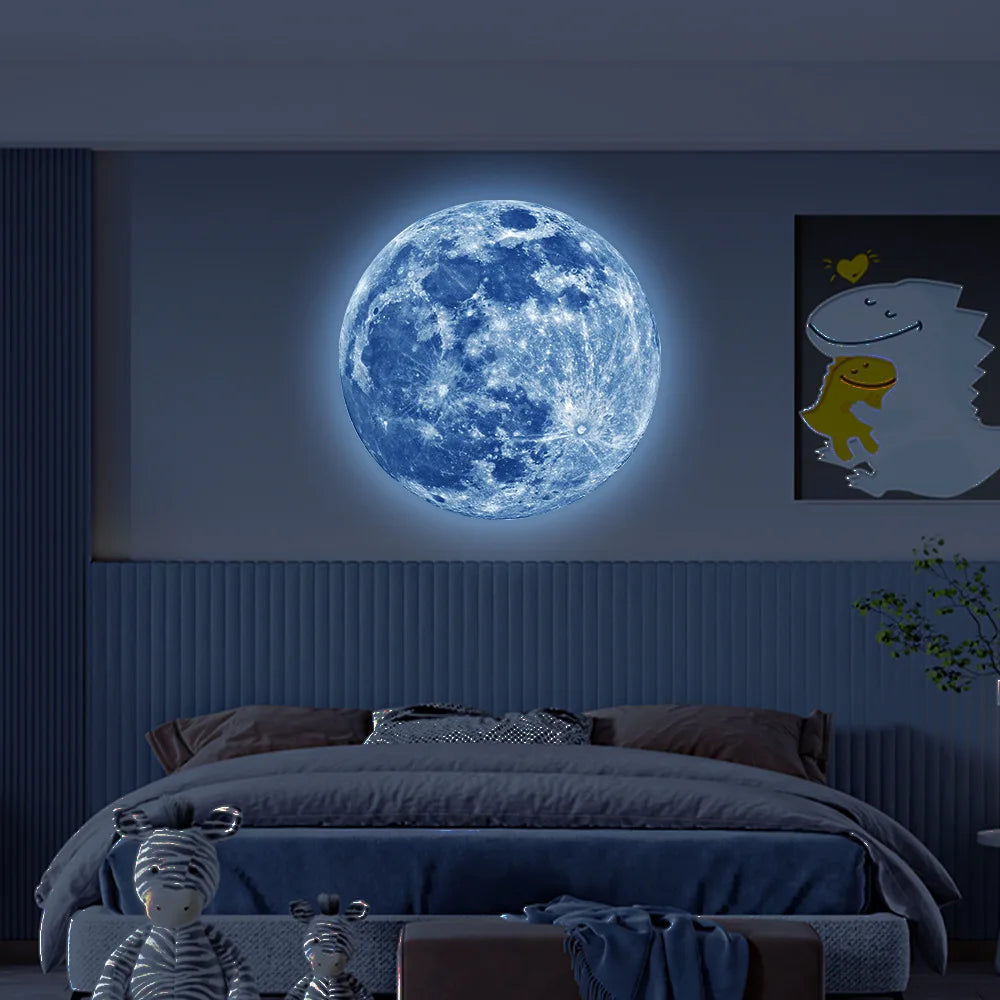 3D Luminous Moon Wall Sticker Glow