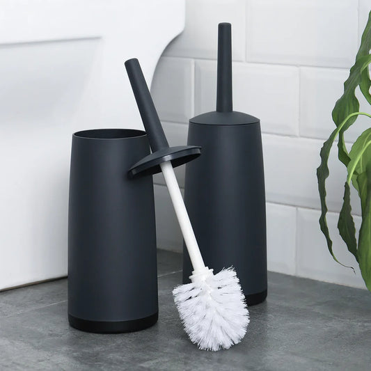Plastic Toilet Brush with Long Handle & Standing Base – Bathroom Cleaning Tool