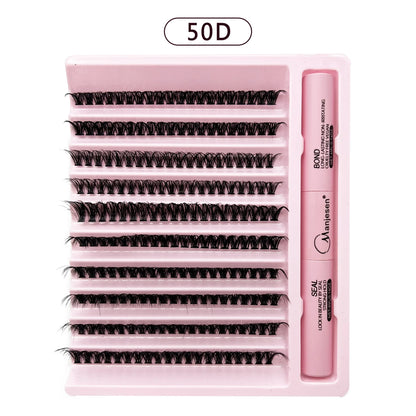 DIY Eyelash Extension Kit – 200 PCS Clusters with Bond & Seal Glue