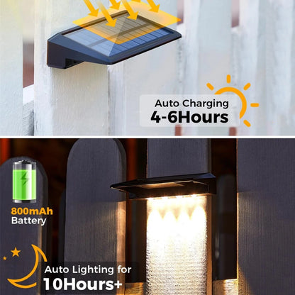 2-Pack Solar Fence Lights – Waterproof 4-LED Wall & Deck Lights for Outdoor Pathways