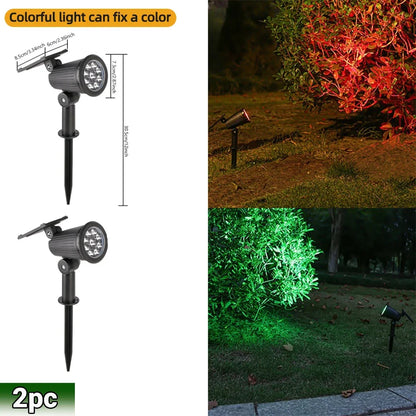 9-LED RGB Solar Spotlights – Waterproof Outdoor Landscape Lights for Garden & Trees