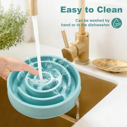 Pet Slow Feed Bowl – Non-Slip, Anti-Gulping, Eco-Friendly Durable Feeder for Dogs & Cats