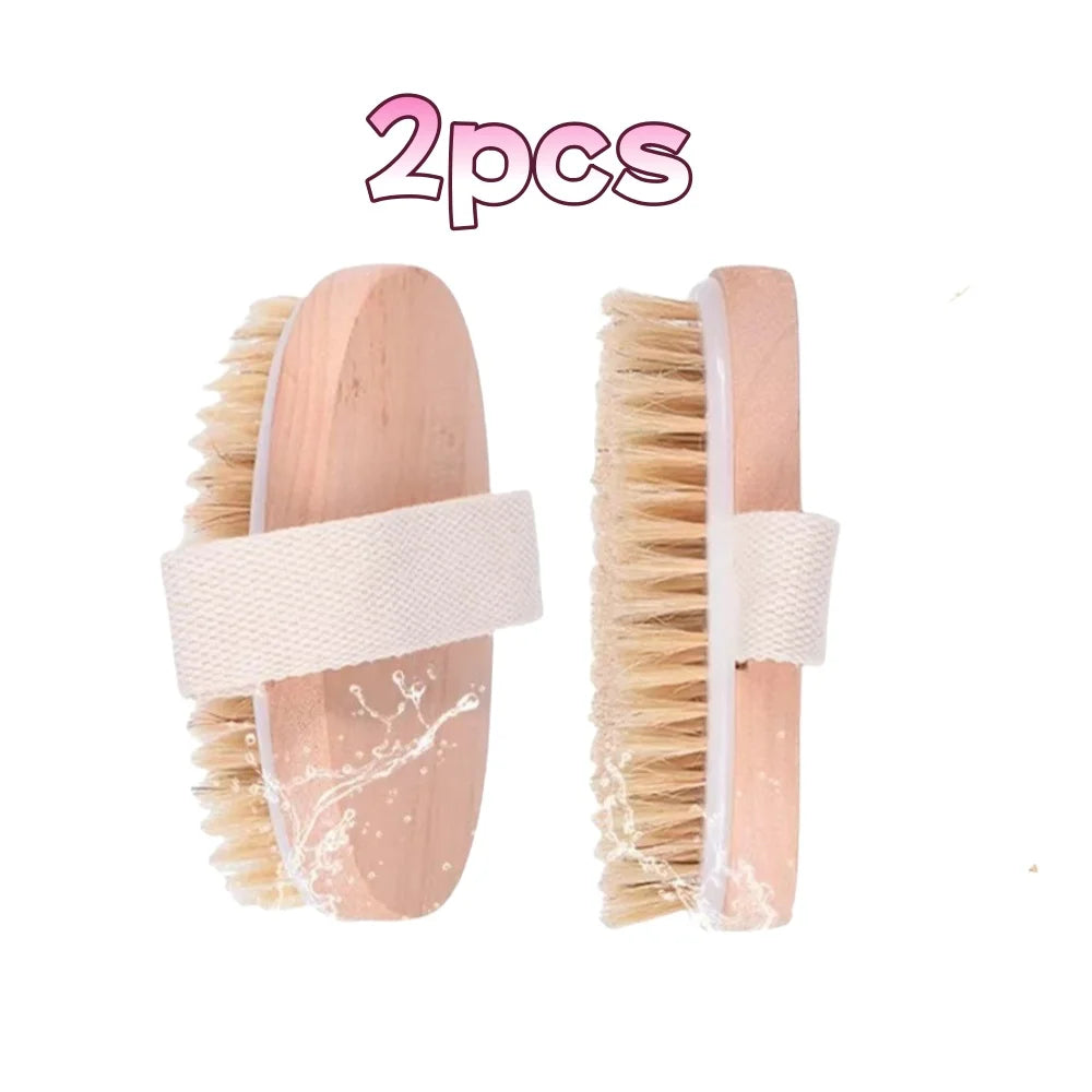 Natural Bristle Dry Body Brush – Exfoliate & Prevent Ingrown Hairs