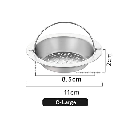 Stainless Steel Sink & Bathtub Hair Catcher Durable Mesh Strainer with Handle