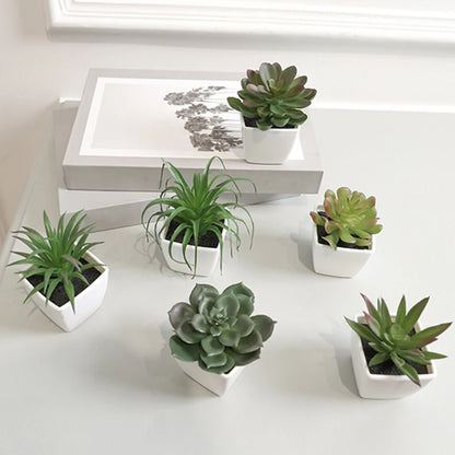 6PCS Mini Artificial Succulent Plants – Home Decor Set
