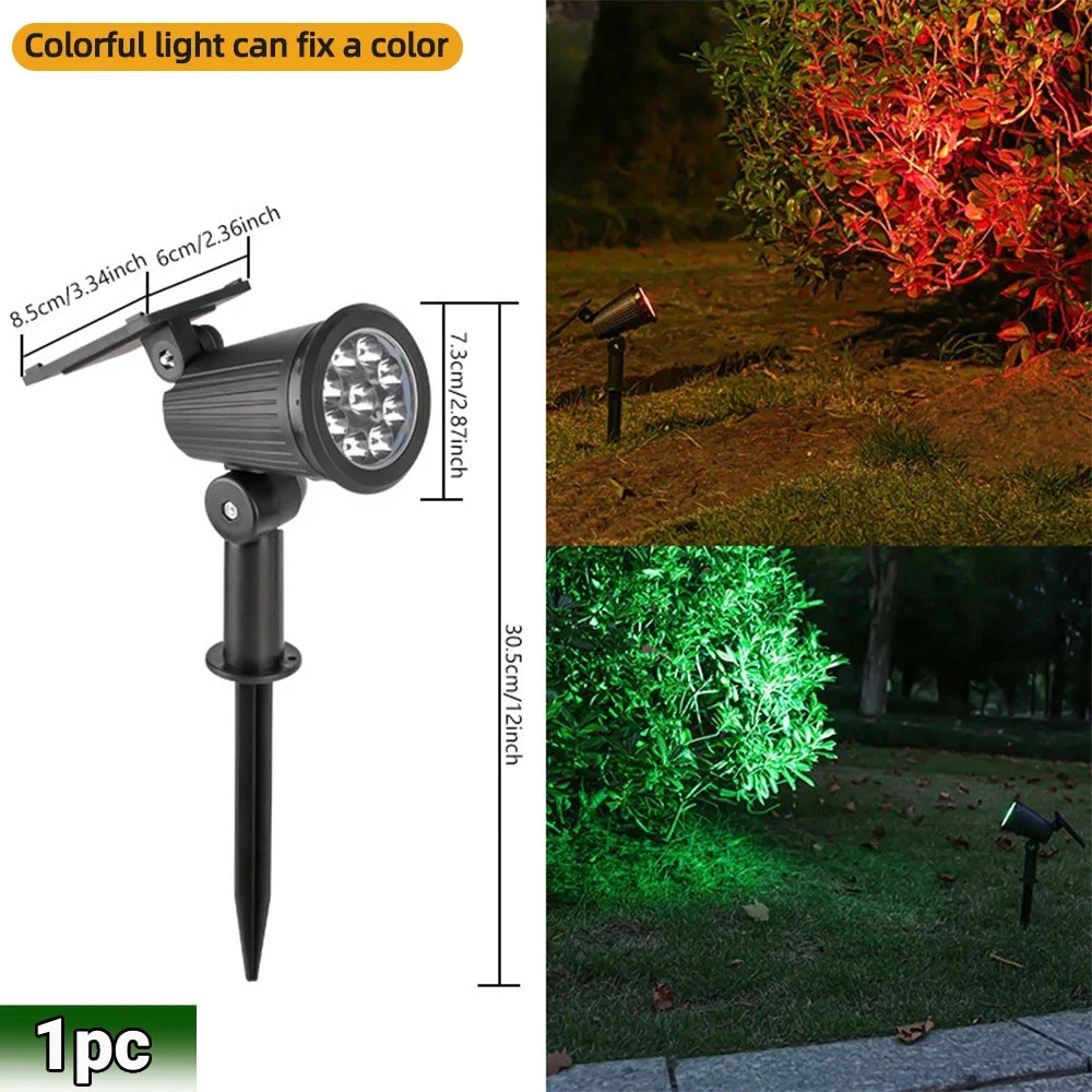 9-LED RGB Solar Spotlights – Waterproof Outdoor Landscape Lights for Garden & Trees
