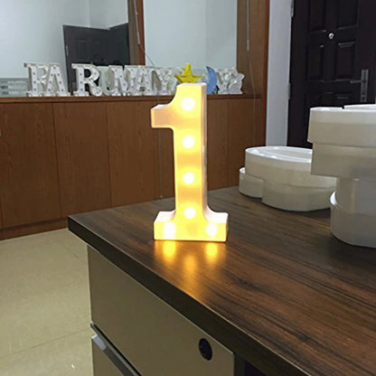LED Light-Up Letter/Number Sign – Battery Operated Party & Wedding Decor (No Batteries)