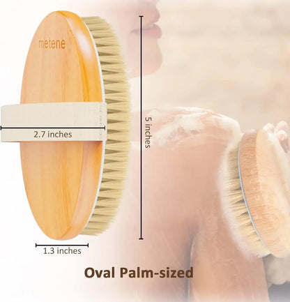 Natural Bristle Dry Body Brush – Exfoliate & Prevent Ingrown Hairs