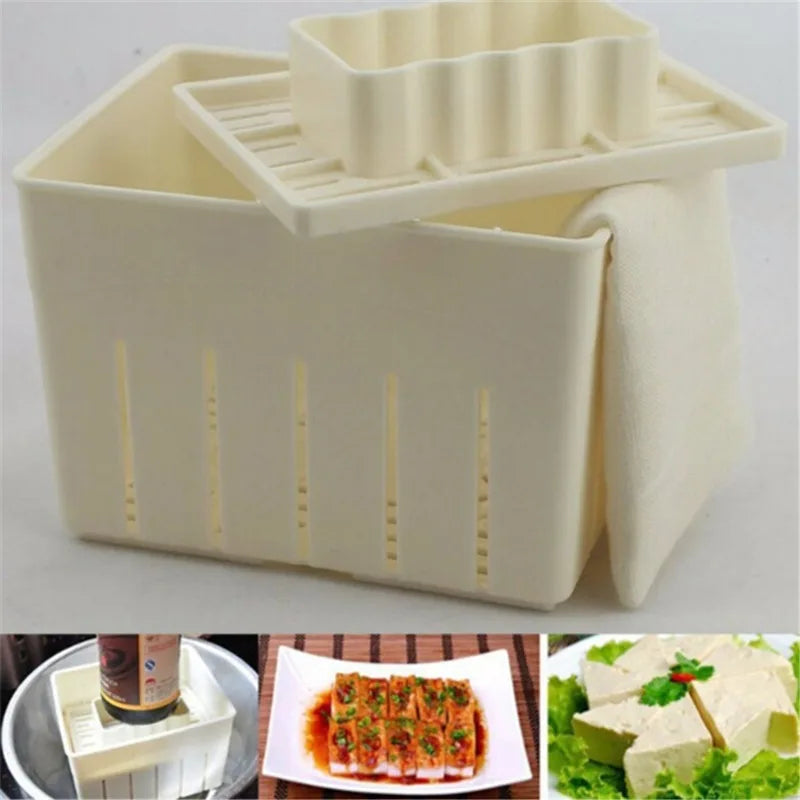 DIY Tofu Press Mold Set with Cheese Cloth  Homemade Tofu Maker