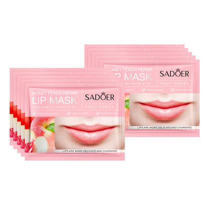 SADOER 10pcs Fruit Lip Masks Nourishing Collagen Lip Care