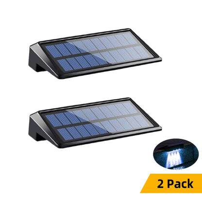2-Pack Solar Fence Lights – Waterproof 4-LED Wall & Deck Lights for Outdoor Pathways