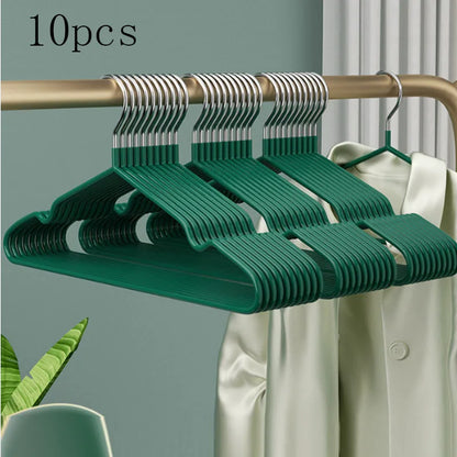 10pcs Non-Slip Plastic Clothes Hangers Space-Saving, Portable & Durable for Home Use
