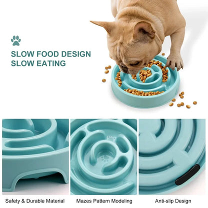 Pet Slow Feed Bowl – Non-Slip, Anti-Gulping, Eco-Friendly Durable Feeder for Dogs & Cats