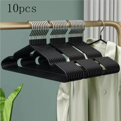 10pcs Non-Slip Plastic Clothes Hangers Space-Saving, Portable & Durable for Home Use